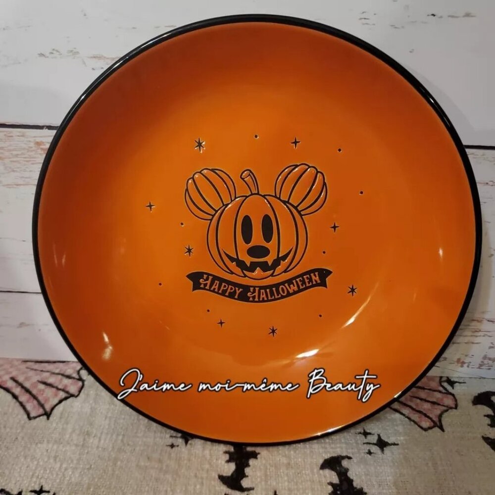 HTF Disney Halloween Pumpkin Mickey Serving Candy Bowl - 2 Available - NWT